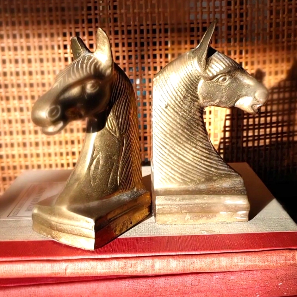 Brass Horese Bookends